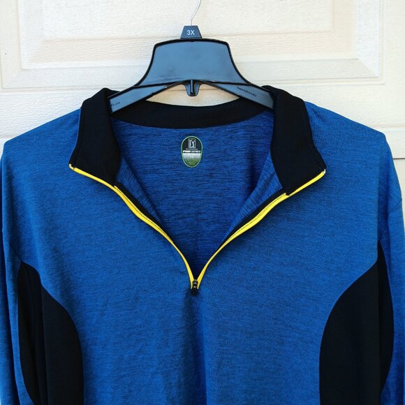 PGA Tour Pro Series Mens XL Blue Golf 1/4 Zip Pullover Long Sleeve Performance - Picture 2 of 5